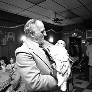 My Dad holding my nephew Michael at his Christening party, Parisi-Torre Post by Larry Racioppo