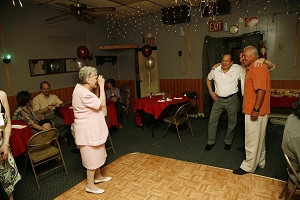 My Aunt Angie photographing my cousin Joe (center) and his old friends, Parisi-Torre Post by Larry Racioppo