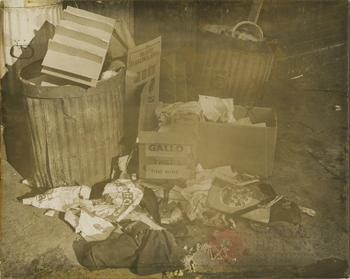 Garbage on Gates Avenue, circa 1962