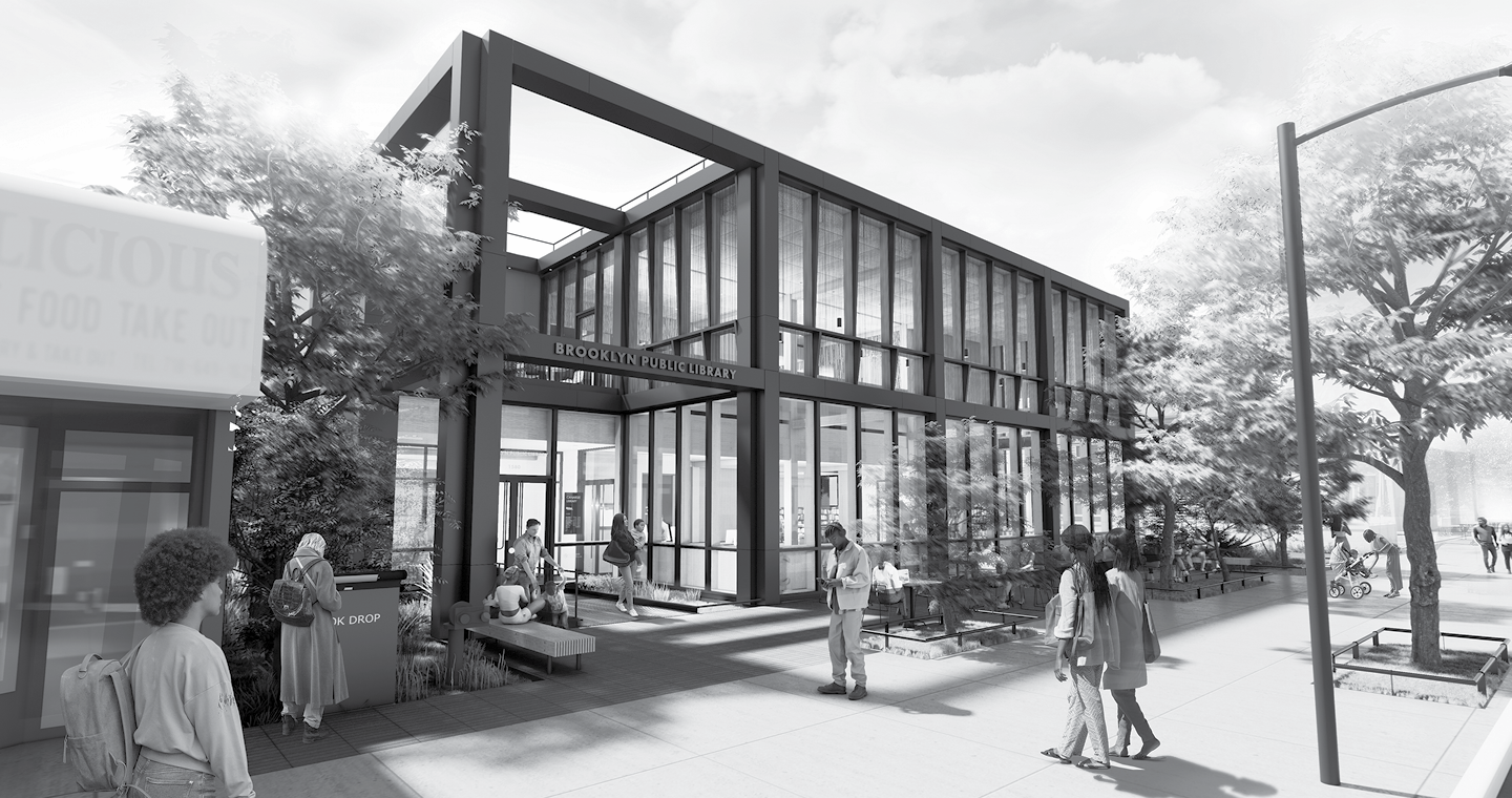 Rendering of the forthcoming Canarsie Library
