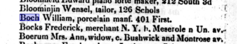 Directory entry for William Bock