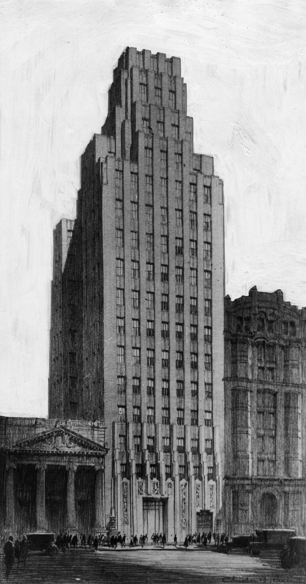 Art Deco skyscraper-artist's rendering.