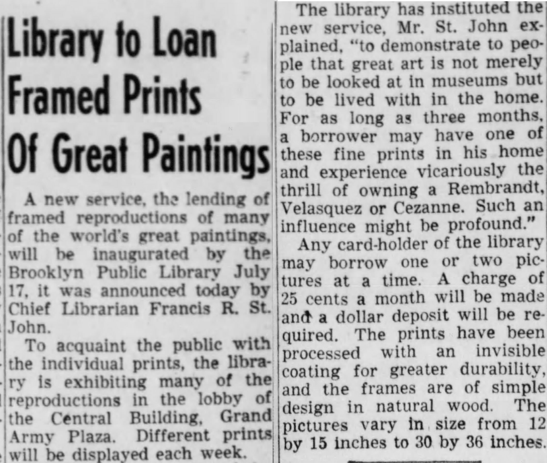 Black and white news clipping