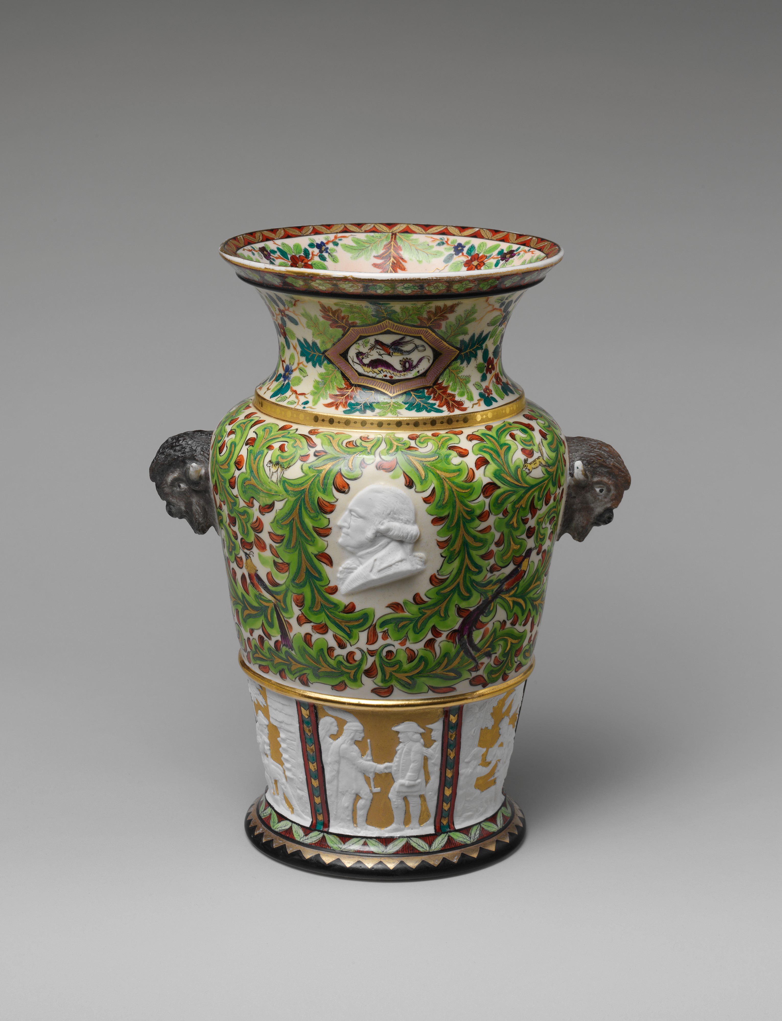 vase covered with flowering vines