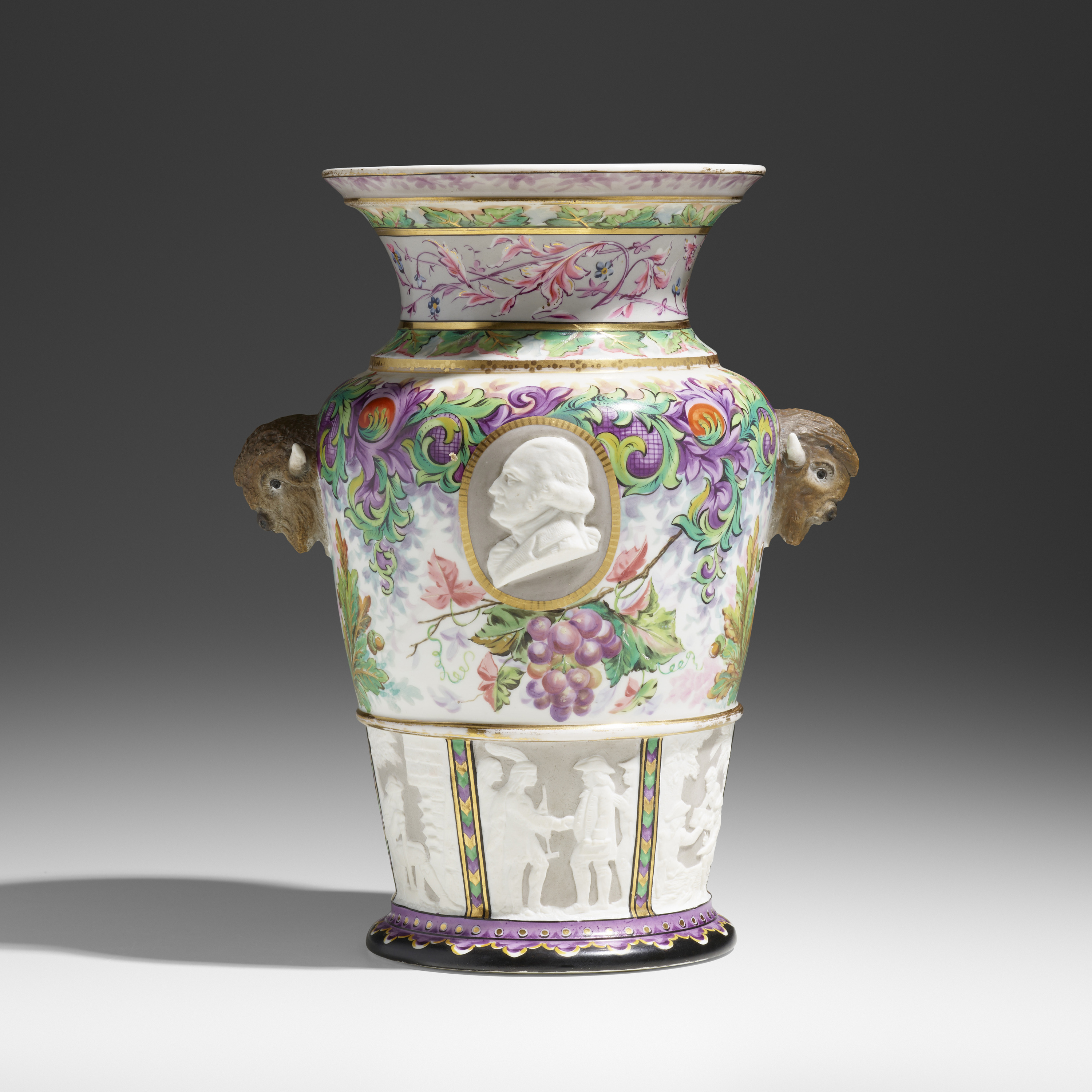 Century vase, small, painted with flowers