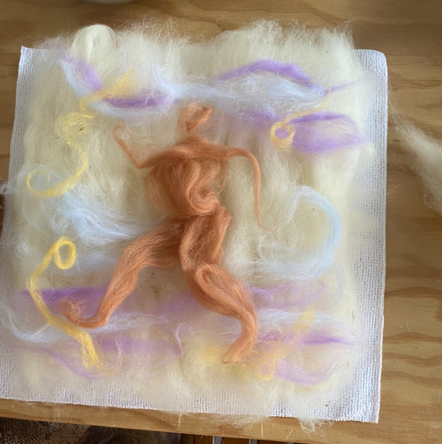 needle felt of a person