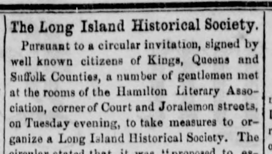 Excerpt from 1863 brooklyn daily eagle
