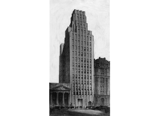 Art Deco skyscraper-artist's rendering.