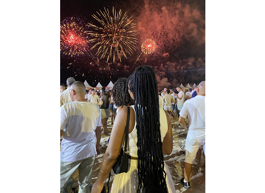 girl watching fireworks