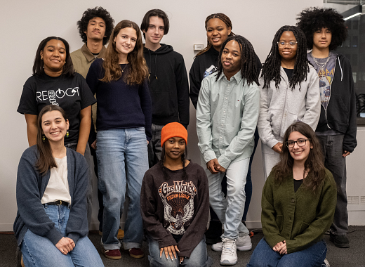 A group of NYC teens who record The Bell podcast
