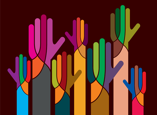 illustration of hands in the air