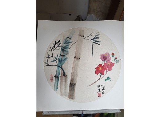 Chinese Style Watercolor Painting of Bamboo
