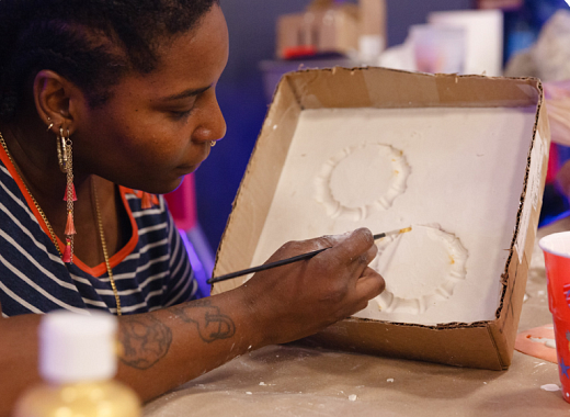 making clay impressions