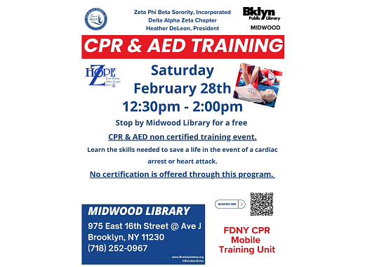 CPR & AED Non-Certified Training @ Midwood | Brooklyn Public Library