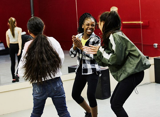 teens and kids dancing and enjoying themselves