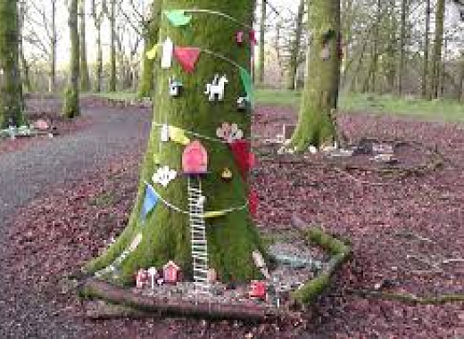 Fairy village around a tree
