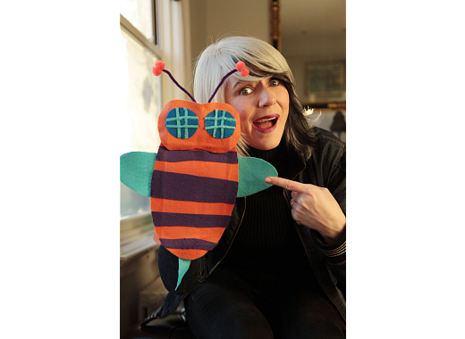 Esther Crow with bee puppet