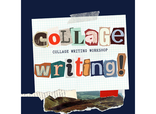 cutout collage words, collage writing workshop