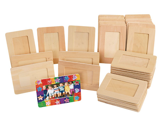 Blank wooden picture frames