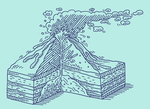 illustration of a volcano