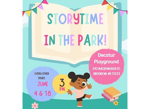 Storytime in the park flyer