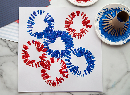 Firework Paper roll painting 